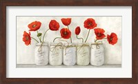 Red Poppies in Mason Jars Fine Art Print