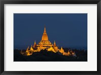Myanmar, Bagan A Giant Stupa Is Lit At Night On The Plains Of Bagan Fine Art Print