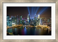 Singapore Downtown Overview At Night Fine Art Print