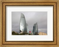 Azerbaijan, Baku The Flame Towers Of Baku Fine Art Print