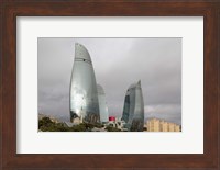 Azerbaijan, Baku The Flame Towers Of Baku Fine Art Print