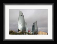 Azerbaijan, Baku The Flame Towers Of Baku Fine Art Print