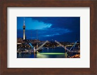 Wynyard Crossing Bridge, And Skytower, Auckland Waterfront, New Zealand Fine Art Print