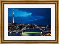Wynyard Crossing Bridge, And Skytower, Auckland Waterfront, New Zealand Fine Art Print