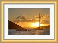 British Virgin Islands, Tortola Caribbean Sunset With Sailboats Fine Art Print