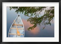 Canada, Quebec, Eastman Canoe On Lake At Sunset Fine Art Print