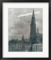 WORLD WAR I (1914-1918) First German Zeppelin Over Antwerp Fine Art Print