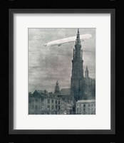 WORLD WAR I (1914-1918) First German Zeppelin Over Antwerp Fine Art Print
