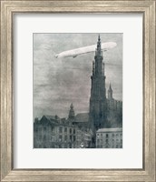 WORLD WAR I (1914-1918) First German Zeppelin Over Antwerp Fine Art Print