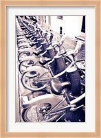 Velib Bicycles For Rent, Paris, France Fine Art Print