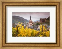 Germany, Rhineland-Pfalz, Bacharach, Elevated Town View In Autumn Fine Art Print
