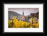 Germany, Rhineland-Pfalz, Bacharach, Elevated Town View In Autumn Fine Art Print