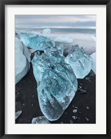 Icebergs On Black Volcanic Beach Vatnajokull, Iceland Fine Art Print