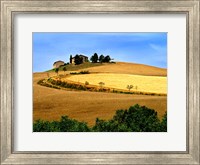 Italy, Tuscany, Farmhouse And Fields Fine Art Print