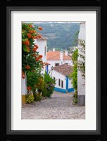 Portugal, Obidos Leira District Cobblestone Walkway Fine Art Print