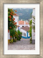 Portugal, Obidos Leira District Cobblestone Walkway Fine Art Print