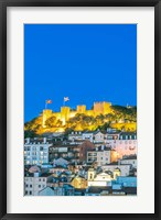 Portugal, Lisbon, Sao Jorge Castle At Dusk Fine Art Print