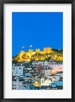 Portugal, Lisbon, Sao Jorge Castle At Dusk Fine Art Print