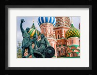 Monument To Minin And Pozharsky St Basil's Basilica Red Square Moscow, Russia Fine Art Print