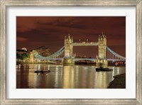 Tower Bridge At Night London England Fine Art Print