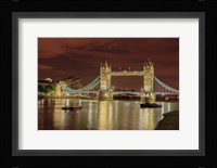 Tower Bridge At Night London England Fine Art Print