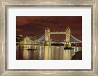 Tower Bridge At Night London England Fine Art Print