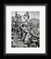 First World War (1914-1918) Inhabitants Of Town Of Serbia Fight Against Austrian Troops Fine Art Print