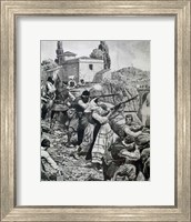 First World War (1914-1918) Inhabitants Of Town Of Serbia Fight Against Austrian Troops Fine Art Print
