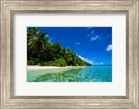 White Sand Beach In Turquoise Water In The Ant Atoll, Micronesia Fine Art Print