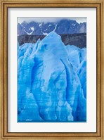 Chile, Patagonia, Torres Del Paine National Park Blue Glacier And Mountains Fine Art Print