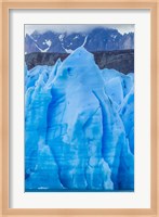 Chile, Patagonia, Torres Del Paine National Park Blue Glacier And Mountains Fine Art Print