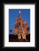 Mexico, San Miguel De Allende Cathedral Of San Miguel Archangel Lit Up At Night Fine Art Print