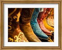 Arizona, Old Scottsdale, Line Up Of New Cowboy Boots Fine Art Print