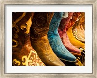 Arizona, Old Scottsdale, Line Up Of New Cowboy Boots Fine Art Print