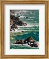 California, Big Sur Waves Hit Coast And Rocks Fine Art Print
