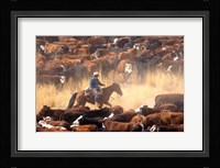 Cowboy Cattle Drive Fine Art Print