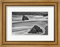 Garrapata Beach Coastal Boulders (BW) Fine Art Print