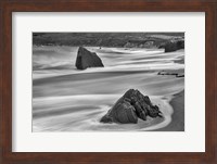 Garrapata Beach Coastal Boulders (BW) Fine Art Print