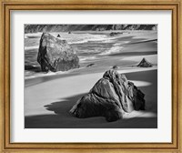 Rocky Coastline Of Garrapata Beach, California (BW) Fine Art Print
