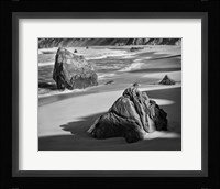 Rocky Coastline Of Garrapata Beach, California (BW) Fine Art Print