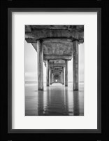 California, La Jolla, Scripps Pier, Sunrise (BW) Fine Art Print