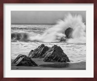 California, Garrapata Beach, Crashing Surf (BW) Fine Art Print