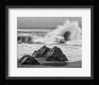 California, Garrapata Beach, Crashing Surf (BW) Fine Art Print