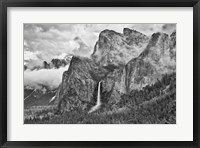 California, Yosemite, Bridalveil Falls (BW) Fine Art Print