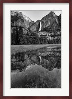Reflective Pool In Upper Yosemite Falls (BW) Fine Art Print