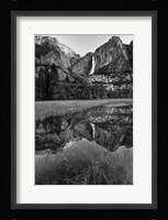 Reflective Pool In Upper Yosemite Falls (BW) Fine Art Print