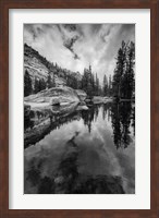 Reflective Lake At Yosemite NP (BW) Fine Art Print