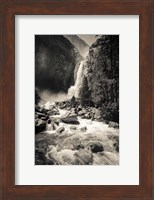 Lower Yosemite Falls, Yosemite National Park (BW) Fine Art Print
