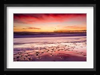 Sunset Over Ventura Pier From San Buenaventura State Beach Fine Art Print
