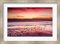 Sunset Over Ventura Pier From San Buenaventura State Beach Fine Art Print